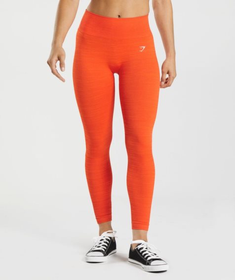 Women's Gymshark Adapt Marl Seamless Leggings Orange | CA 783ND1